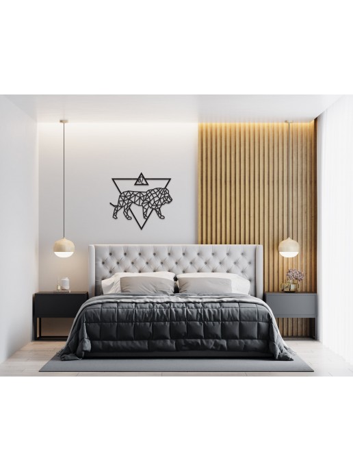 Деревянный декор настенный, панно, сборная модель EWA Design Знаки Зодиака Лев