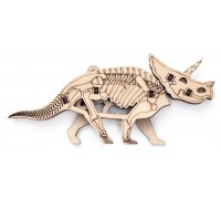Деревянный конструктор, 3D пазл DROVO Трицератопс БРОН