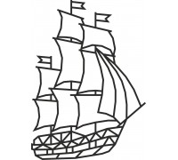 Деревянный декор настенный, панно, сборная модель EWA Design Корабль (Парусник)