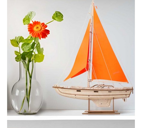 Сборная модель из дерева Lemmo Корабль Парусная Яхта "Оранжевый бриз"
