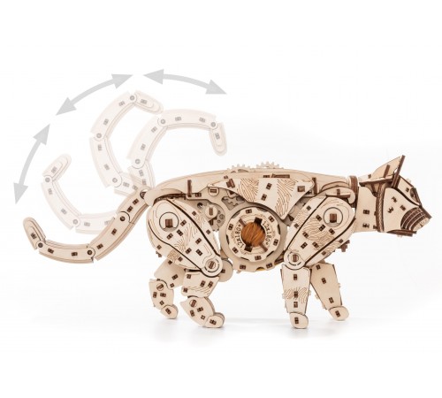 Сборная модель деревянная, конструктор 3D EWA Механический Кот (Кошка)