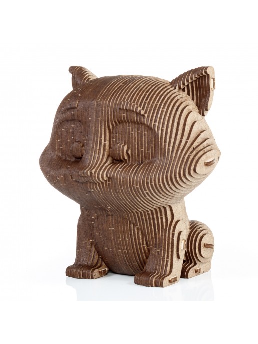 Деревянный 3D пазл копилка EWA Кошечка