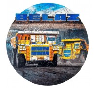 Деревянный пазл, фигурный для детей и взрослых EWA Автомобили БЕЛАЗ  28x28 см