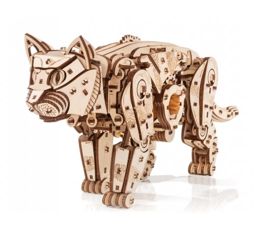 Сборная модель деревянная, конструктор 3D EWA Механический Кот (Кошка)