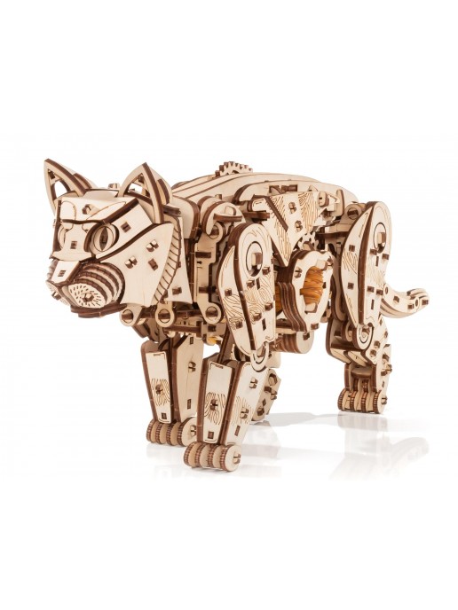 Сборная модель деревянная, конструктор 3D EWA Механический Кот (Кошка)