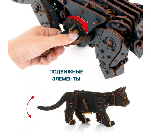 Механическая сборная модель EWA Котенок черный