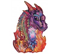 Деревянный пазл Wood Trick Волшебный Дракон в подарочной упаковке, большой размер 35x24 см.