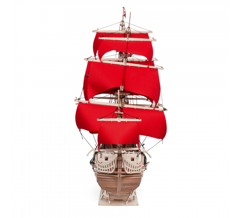 Сборная модель из дерева Lemmo Корабль Утренняя Звезда (красные паруса)