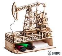 Механическая деревянная сборная модель DROVO Нефтяная вышка с секретом