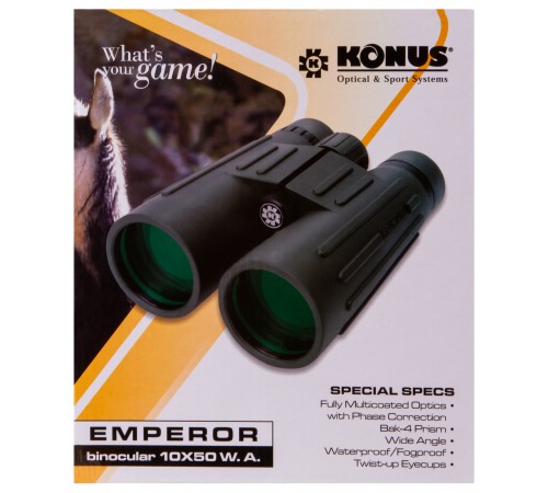 Бинокль Konus Emperor 10x50 WA Green