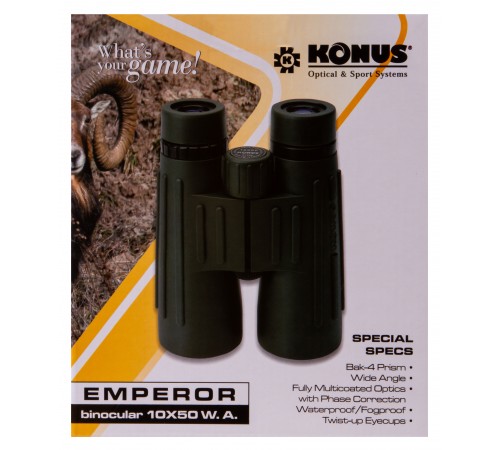 Бинокль Konus Emperor 10x50 WA Green
