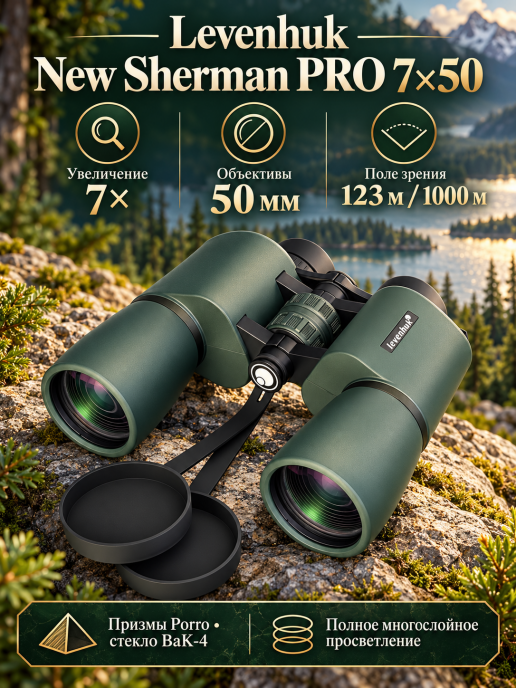 Бинокль Levenhuk New Sherman PRO 7x50