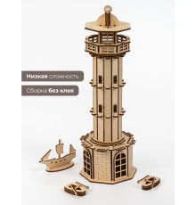Деревянный 3D конструктор Маяк с подсветкой Dariwood 315х100х100 мм