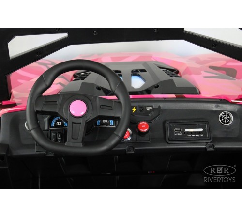 Детский электромобиль A707AA LUX NEW 4WD (16 км/ч.)  розовый камуфляж
