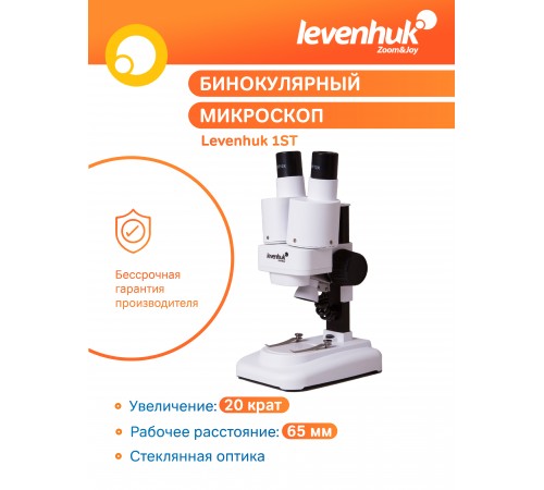 Микроскоп Levenhuk 1ST, бинокулярный Микроскоп Levenhuk 1ST, бинокулярный
