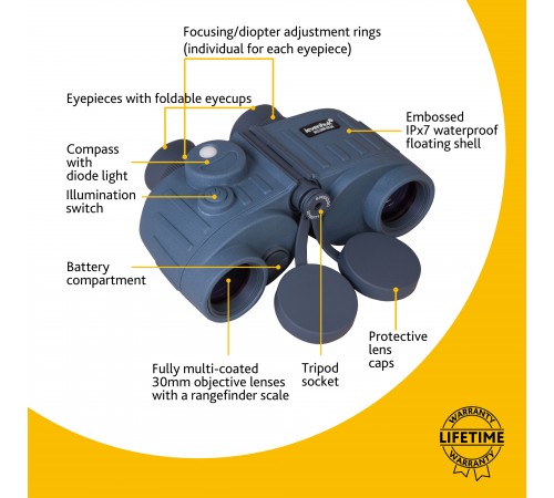 Бинокль Levenhuk Nelson 8x30 с сеткой и компасом Бинокль Levenhuk Nelson 8x30 с сеткой и компасом