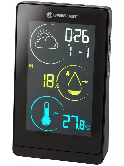 Метеостанция Bresser Temeo Life H с цветным дисплеем, черная