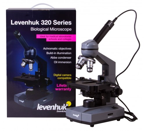 Микроскоп цифровой Levenhuk D320L BASE, 3 Мпикс, монокулярный