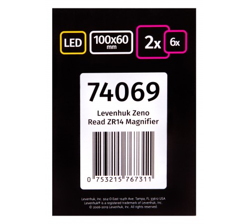 Лупа для чтения Levenhuk Zeno Read ZR14 Лупа для чтения Levenhuk Zeno Read ZR14