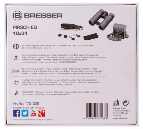 Бинокль Bresser Pirsch ED 10x34 Бинокль Bresser Pirsch ED 10x34