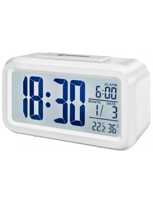 Часы настольные Bresser MyTime Duo LCD, белые