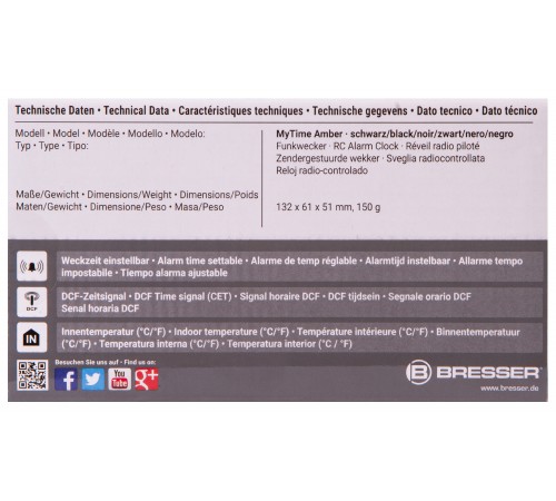 Часы Bresser MyTime Amber, черные
