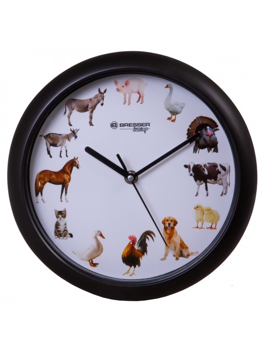 Часы настенные Bresser Junior, 25 см, с животными