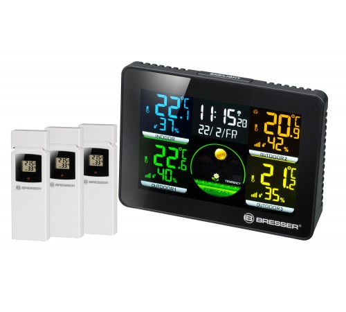 Метеостанция Bresser Thermo Hygro Quadro NLX с тремя датчиками