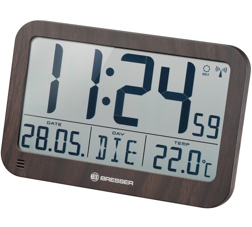Часы настенные/настольные Bresser MyTime MC LCD в корпусе под дерево