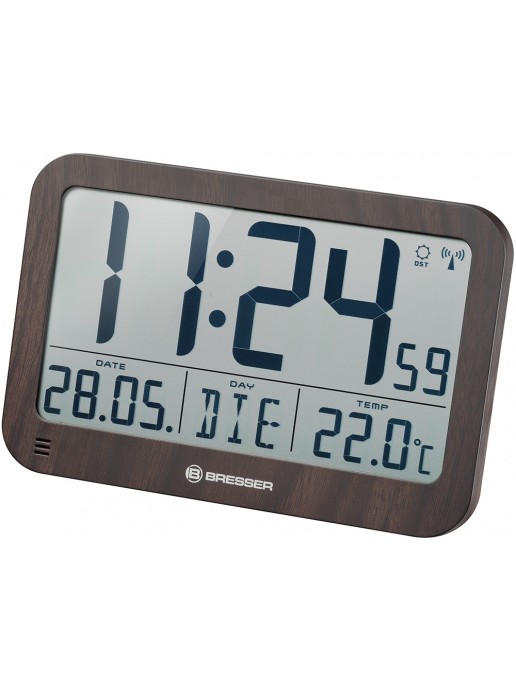 Часы настенные/настольные Bresser MyTime MC LCD в корпусе под дерево