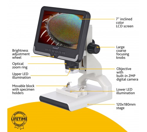 Микроскоп цифровой Levenhuk Rainbow DM700 LCD