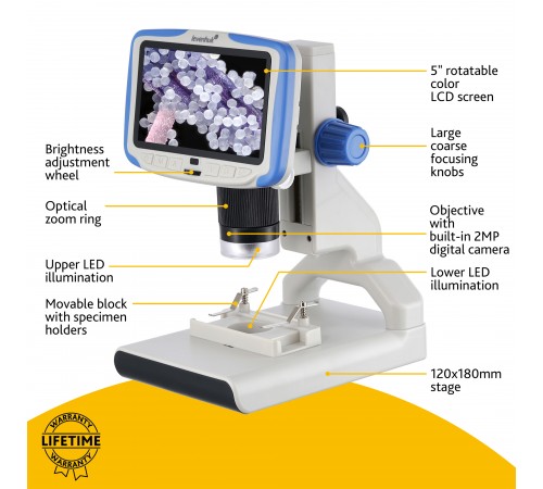 Микроскоп цифровой Levenhuk Rainbow DM500 LCD