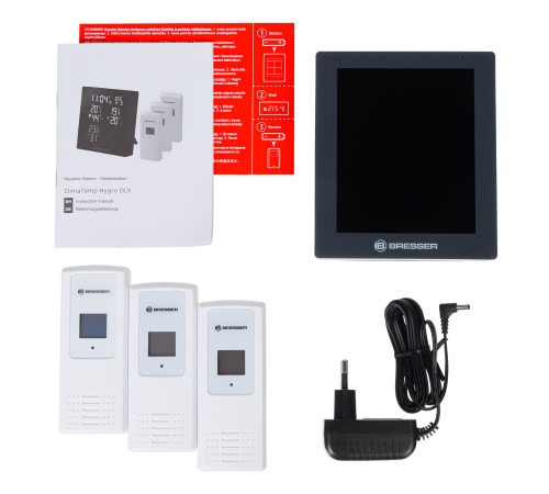 Гигрометр Bresser ClimaTemp Hygro Quadro с тремя датчиками, серый Гигрометр Bresser ClimaTemp Hygro Quadro с тремя датчиками, серый