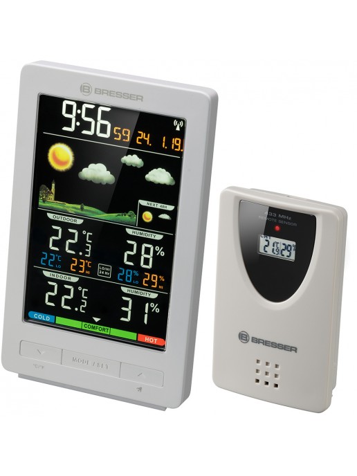 Метеостанция Bresser ClimaTemp WS с цветным дисплеем, белая