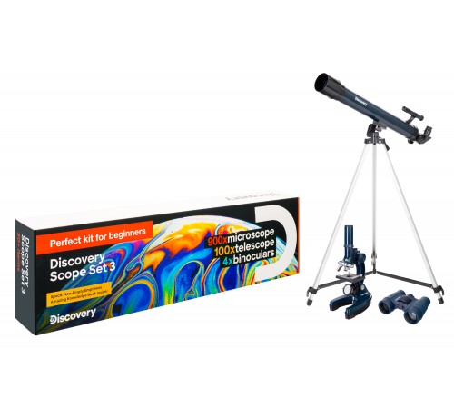 Набор Levenhuk Discovery Scope 3 с книгой Набор Levenhuk Discovery Scope 3 с книгой