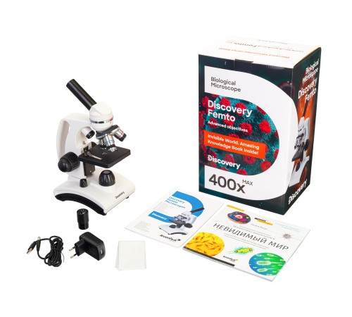 Микроскоп Levenhuk Discovery Femto Polar с книгой Микроскоп Levenhuk Discovery Femto Polar с книгой
