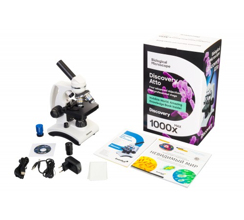 Микроскоп цифровой Levenhuk Discovery Atto Polar с книгой