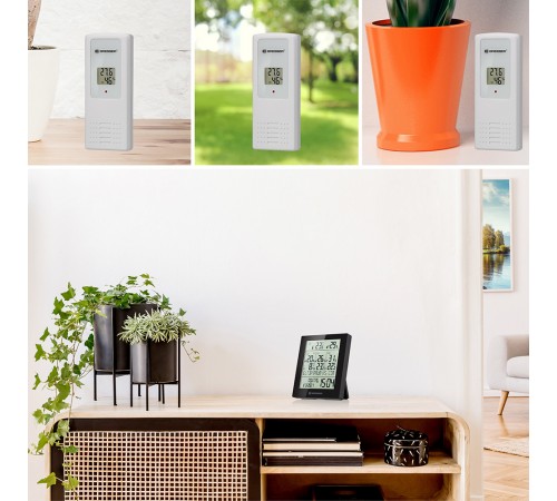 Метеостанция Bresser Temeo Hygro Quadro Prestige с тремя датчиками, серая