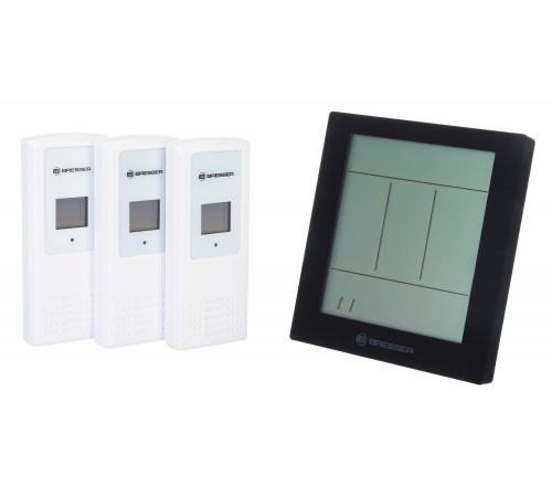 Метеостанция Bresser Temeo Hygro Quadro Prestige с тремя датчиками, серая