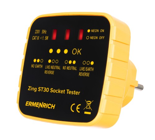 Тестер розеток Ermenrich Zing ST30 Тестер розеток Ermenrich Zing ST30
