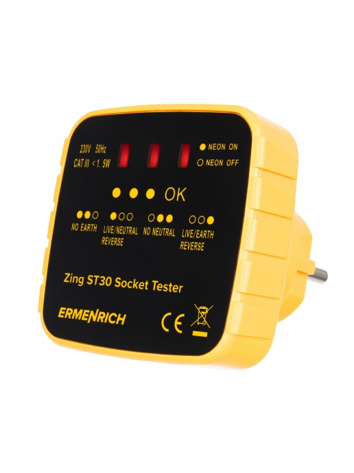Тестер розеток Ermenrich Zing ST30
