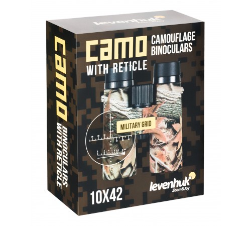 Бинокль камуфляжный Levenhuk Camo 10x42 с сеткой