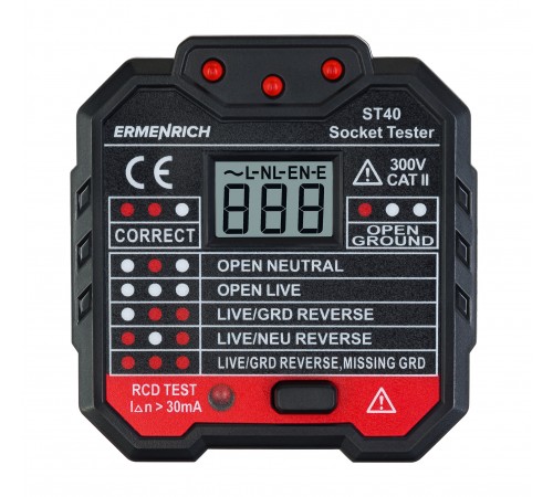 Тестер розеток Ermenrich Zing ST40