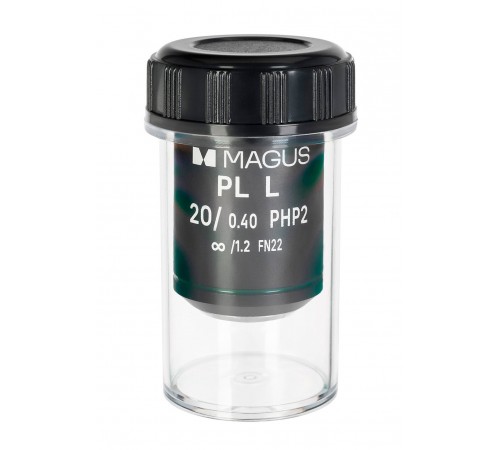 Объектив MAGUS 20HP 20х/0,40 Plan L фазовый PHP2 ∞/1,2 WD 8,0 мм Объектив MAGUS 20HP 20х/0,40 Plan L фазовый PHP2 ∞/1,2 WD 8,0 мм