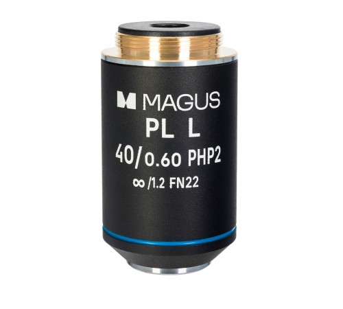 Объектив MAGUS 40HP 40х/0,60 Plan L фазовый PHP2 ∞/1,2 WD 3,5 мм Объектив MAGUS 40HP 40х/0,60 Plan L фазовый PHP2 ∞/1,2 WD 3,5 мм