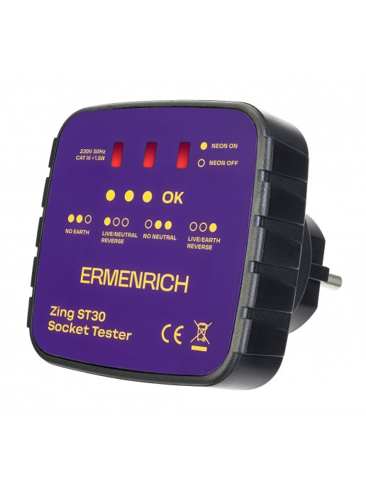 Тестер розеток Ermenrich Zing ST30