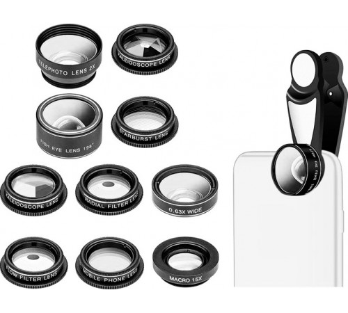 Набор объективов для смартфона Levenhuk Lens S10 Набор объективов для смартфона Levenhuk Lens S10