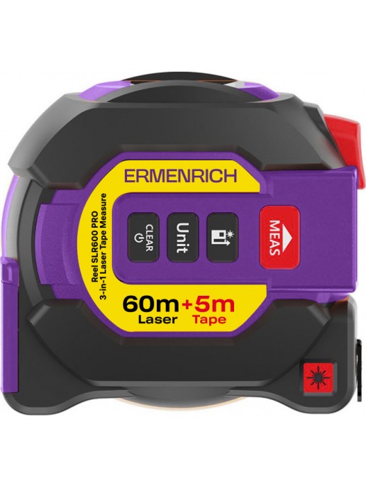 Рулетка с лазерным дальномером («3 в 1») Ermenrich Reel SLR600 PRO
