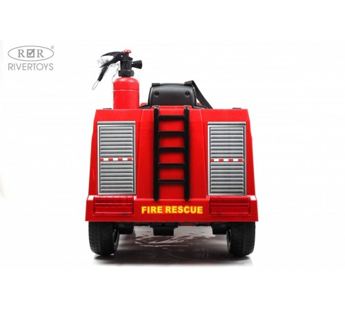 Детский пожарный электромобиль с полным набором амуниции A555AA красный