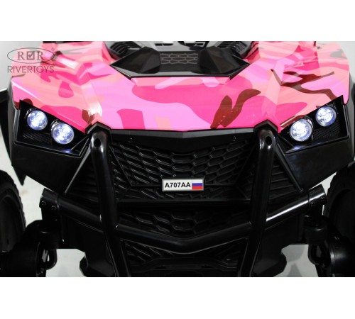 Детский электромобиль A707AA LUX NEW 4WD (16 км/ч.)  розовый камуфляж